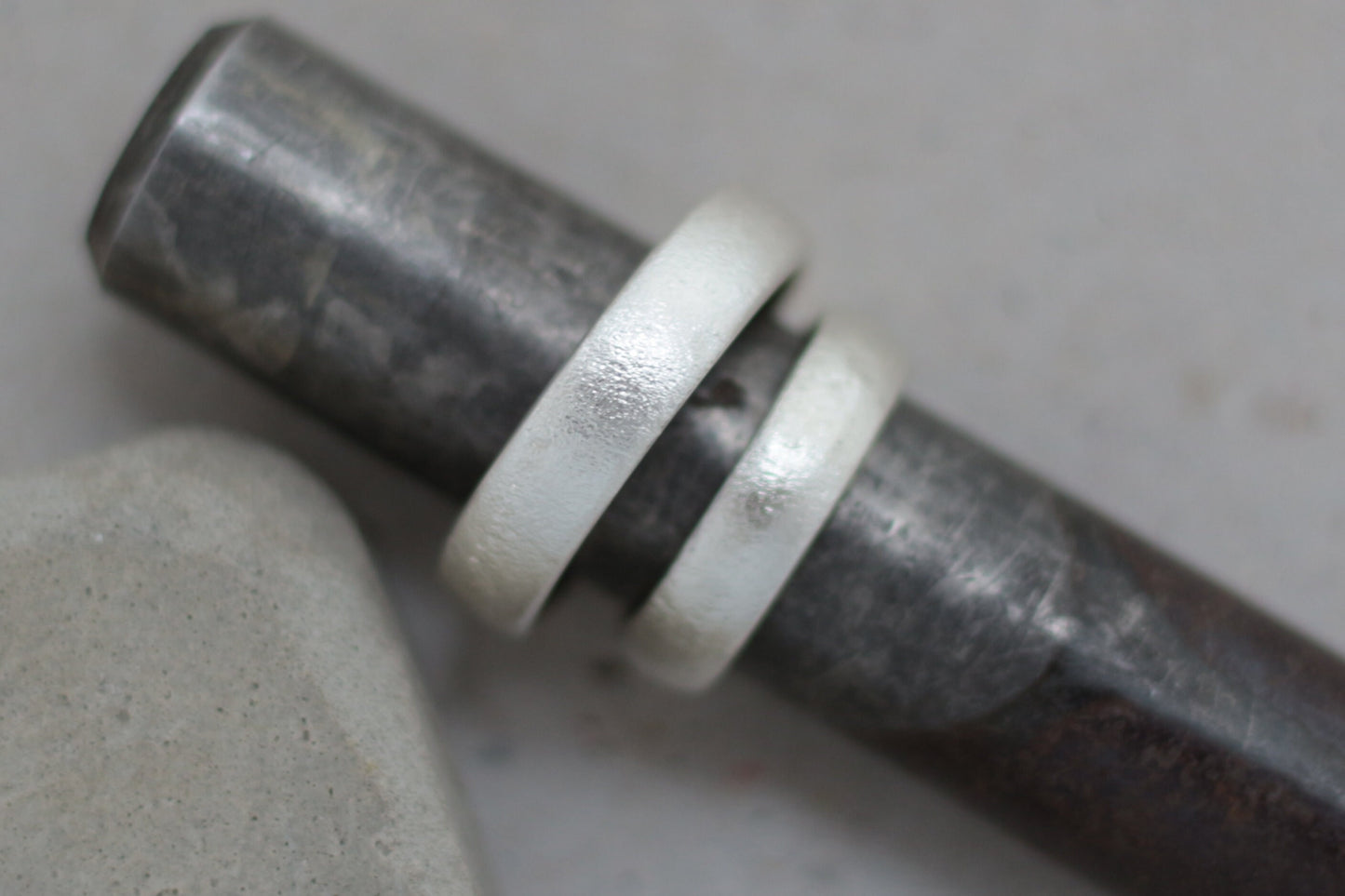 Ringpaar, Eheringe Silber schlicht und breit
