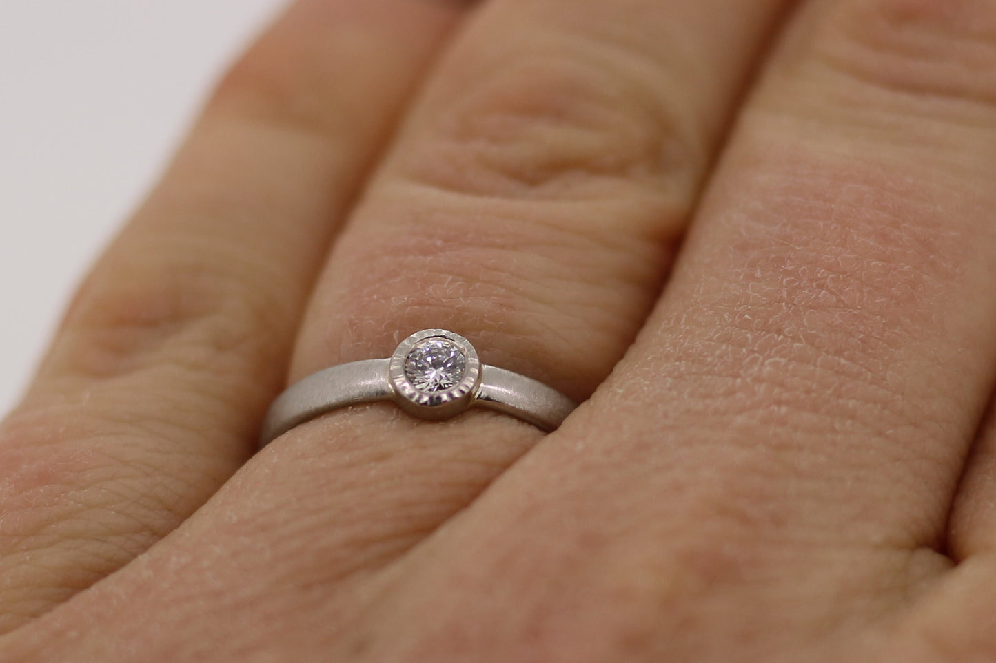 Platin Eheringe Damenring Solitär mit Brillant