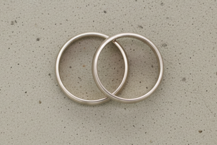schlichte Ehering Weißgold Palladium Platin (3/3mm)