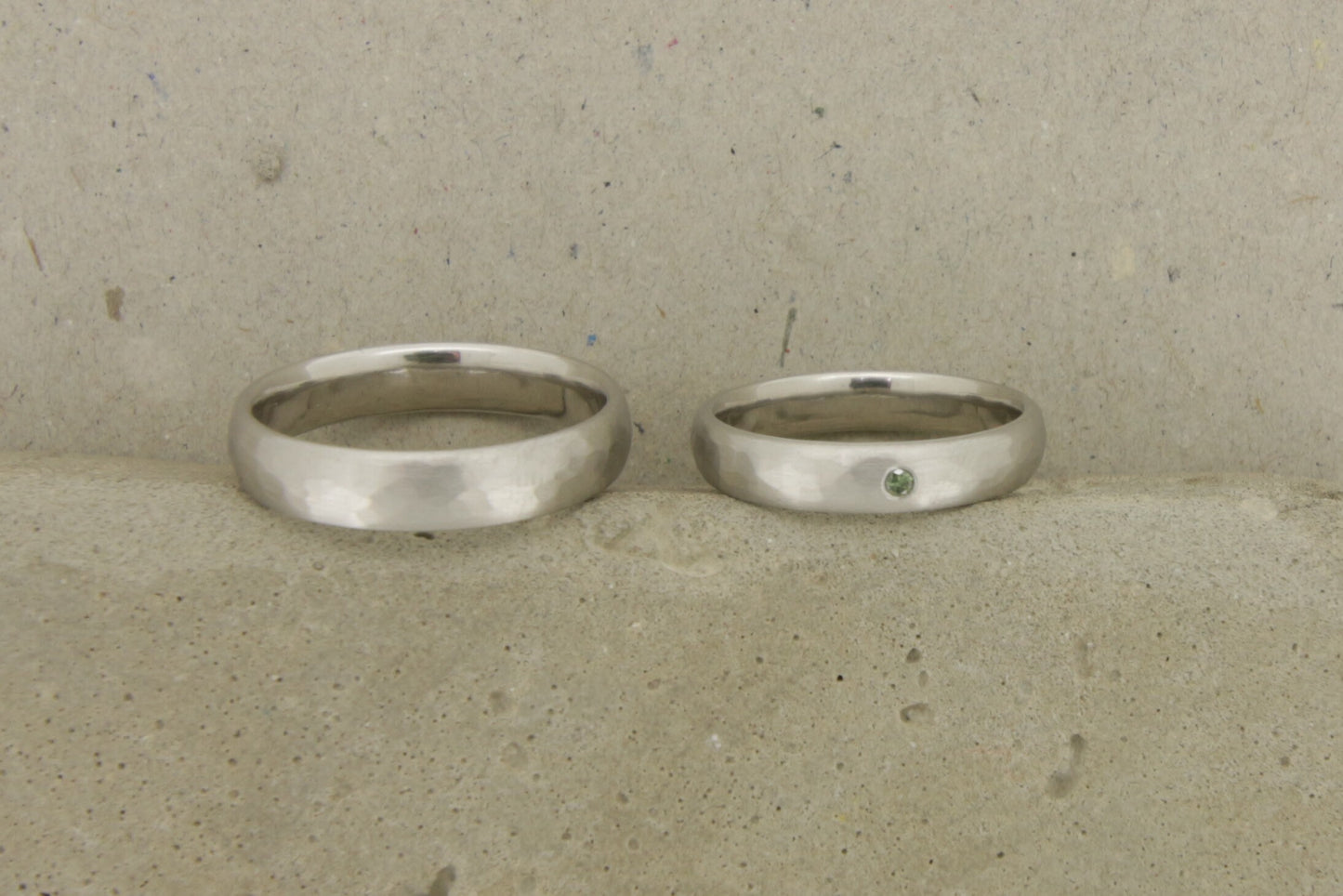 Eheringe Platin, Weißgold, Hammerschlag