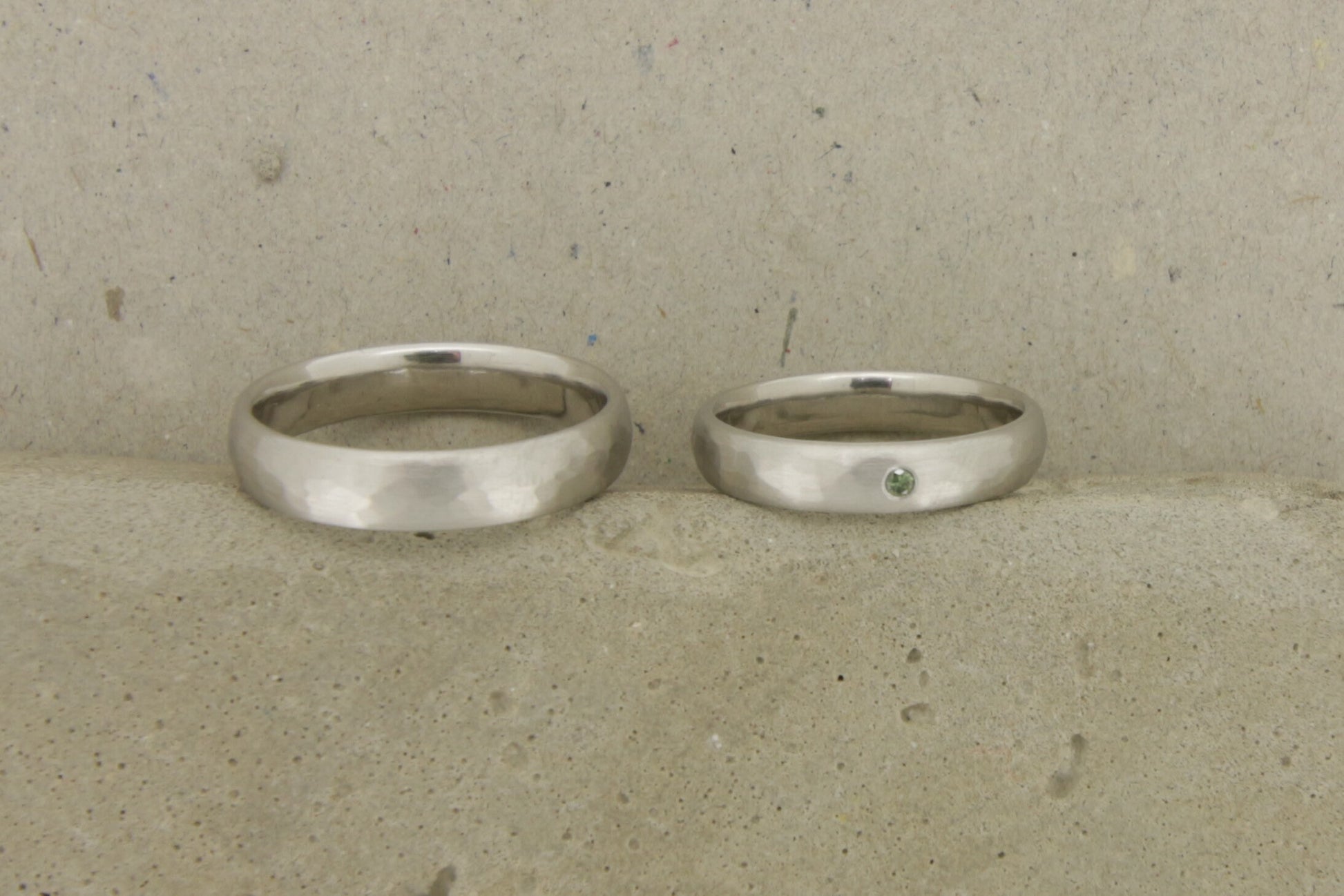 Eheringe Platin, Weißgold, Hammerschlag