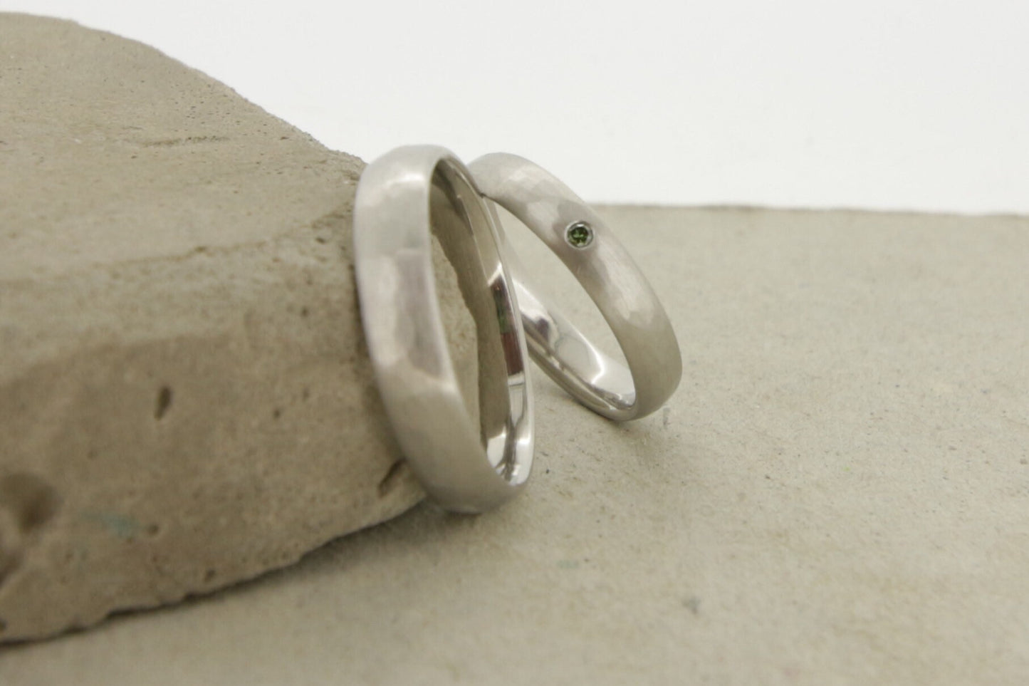 Eheringe Platin, Weißgold, Hammerschlag