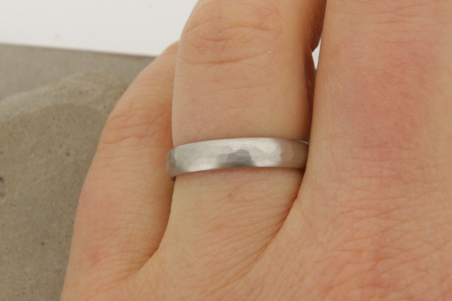 Eheringe Platin, Weißgold, Hammerschlag