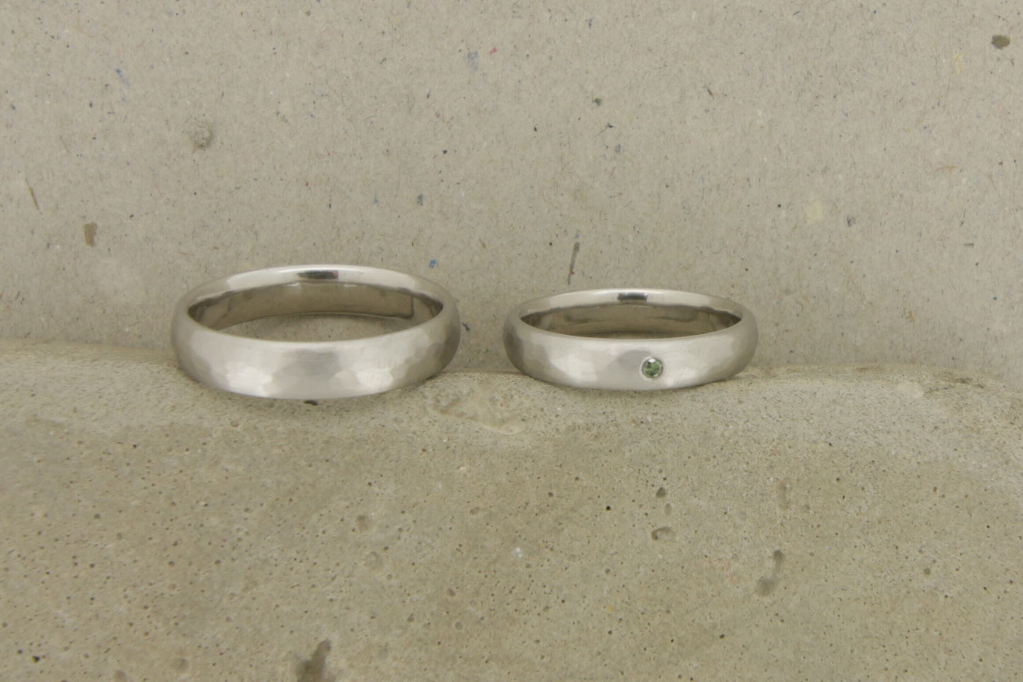 Eheringe Platin, Weißgold, Hammerschlag