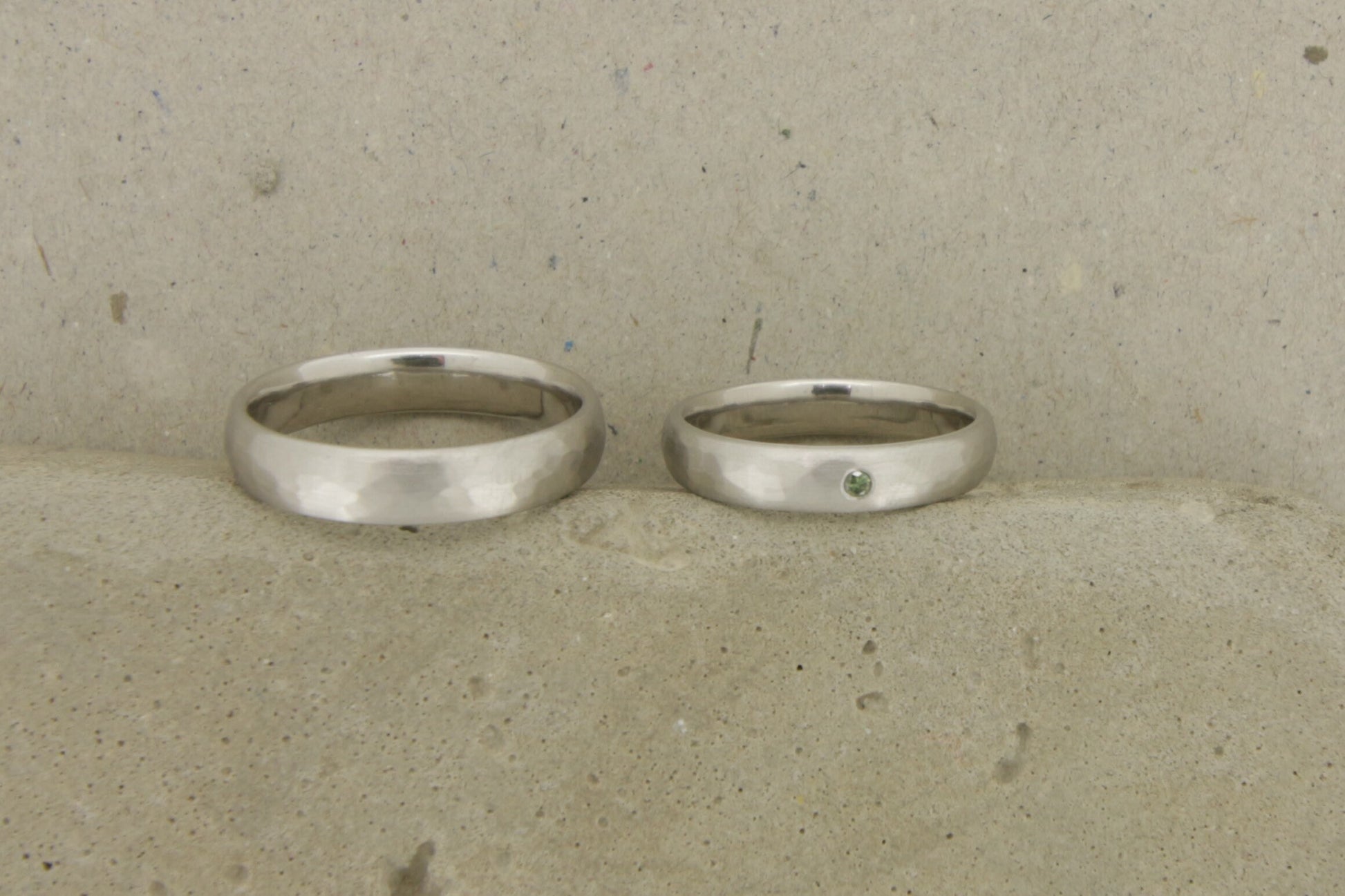 Eheringe Platin, Weißgold, Hammerschlag