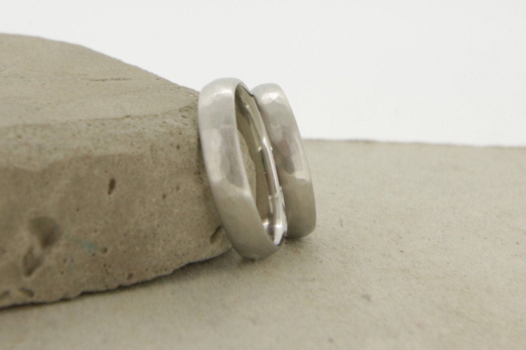 Eheringe Platin, Weißgold, Hammerschlag