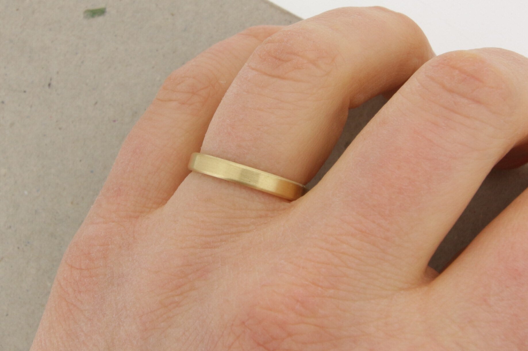 Eheringe Gelbgold, gerade, mattiert