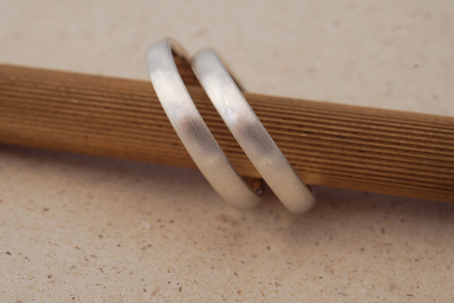 Silber Eheringe (925) | Trauringe oval | 3 mm matt, schmal, schlicht