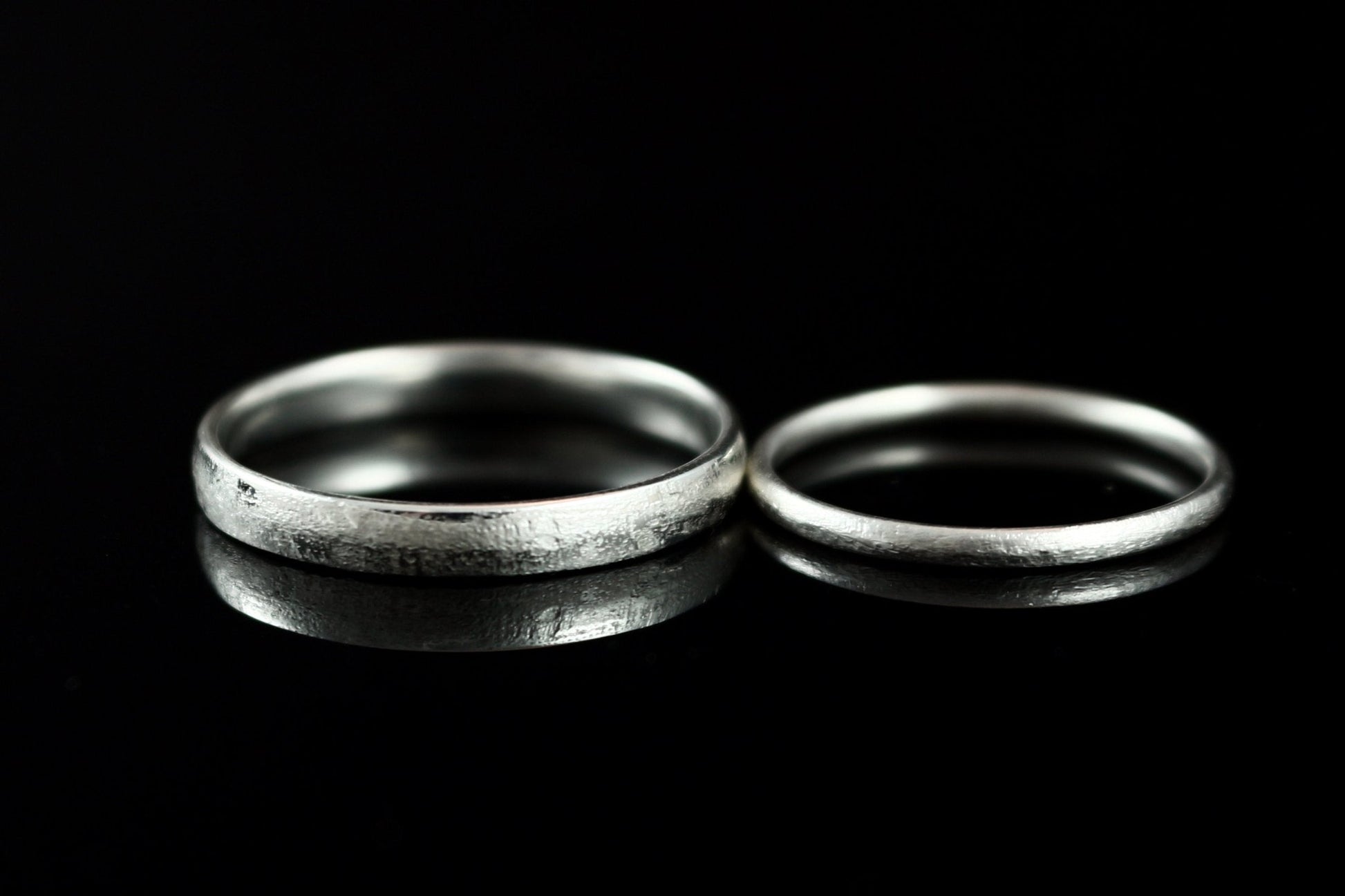 Eheringe Silber (925) | gefräste Oberfläche | Trauringe mit Struktur - Goldschmiede Miret