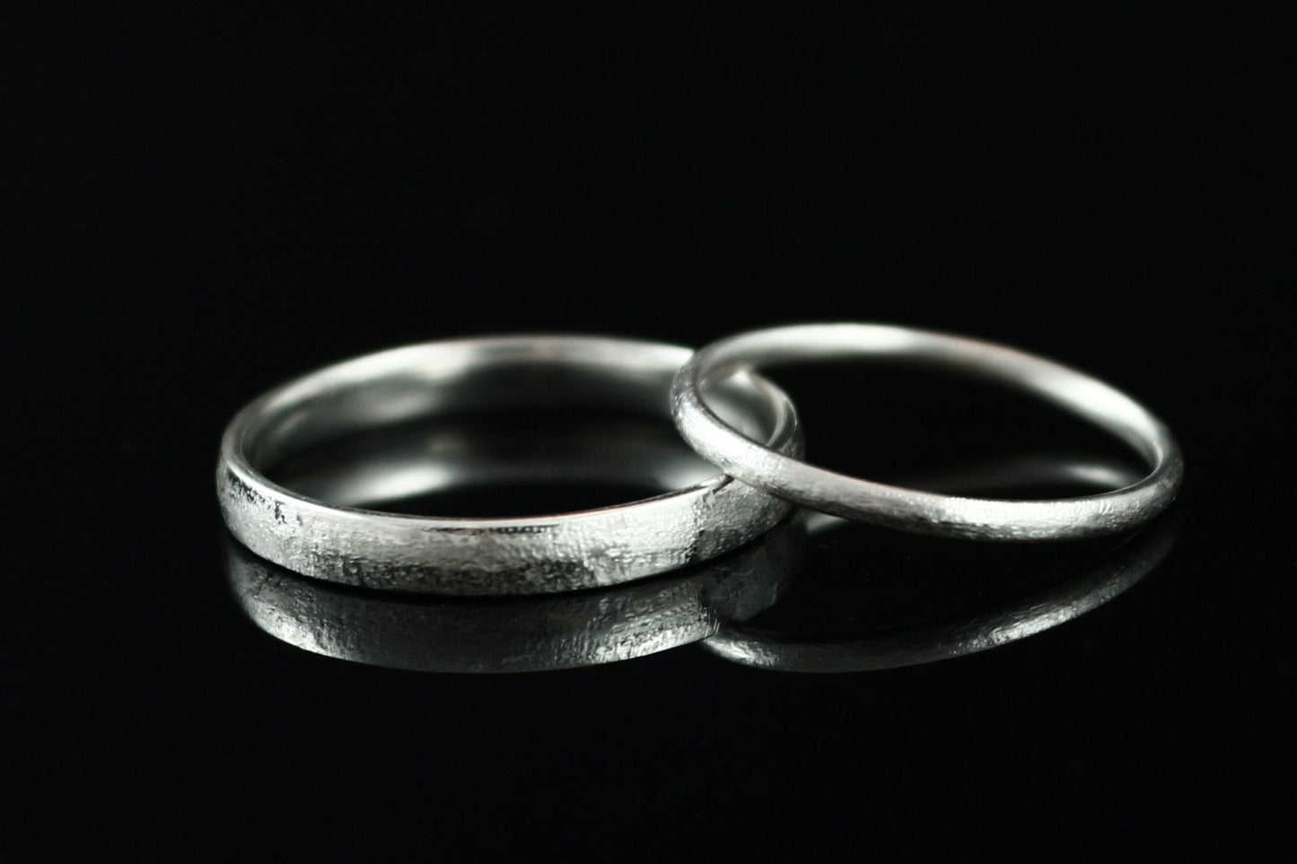 Eheringe Silber (925) | gefräste Oberfläche | Trauringe mit Struktur - Goldschmiede Miret