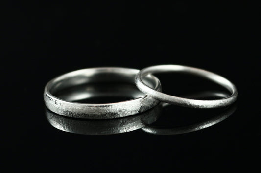 Eheringe Silber (925) | gefräste Oberfläche | Trauringe mit Struktur - Goldschmiede Miret