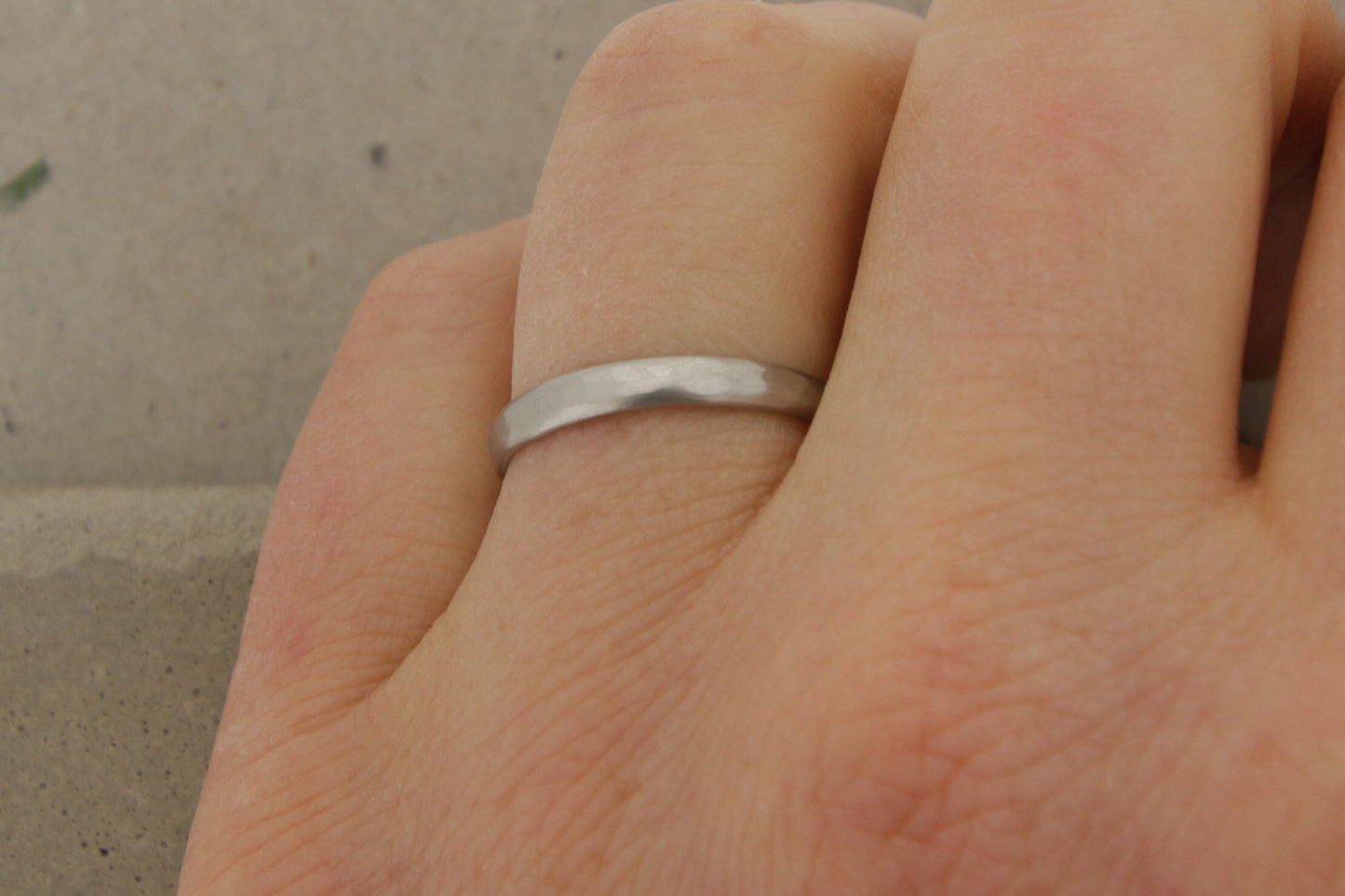 Platin Eheringe (600) | gehämmert