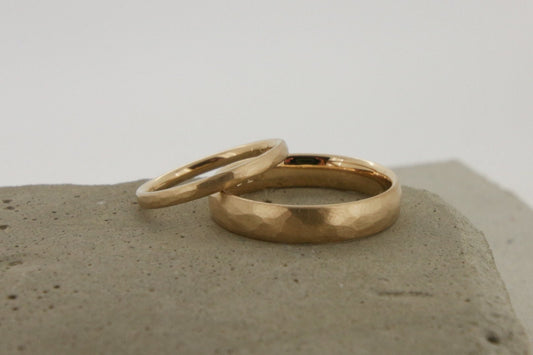 Roségold Eheringe (333/585/750) | gehämmert, schlicht, matt