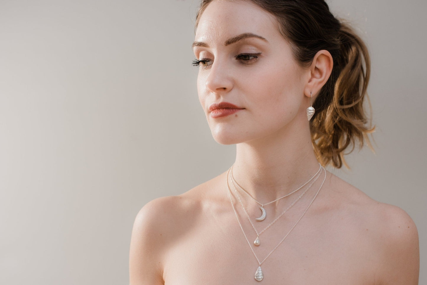 Ohrhänger Silber flacher umgedrehter Tropfen - Goldschmiede Miret