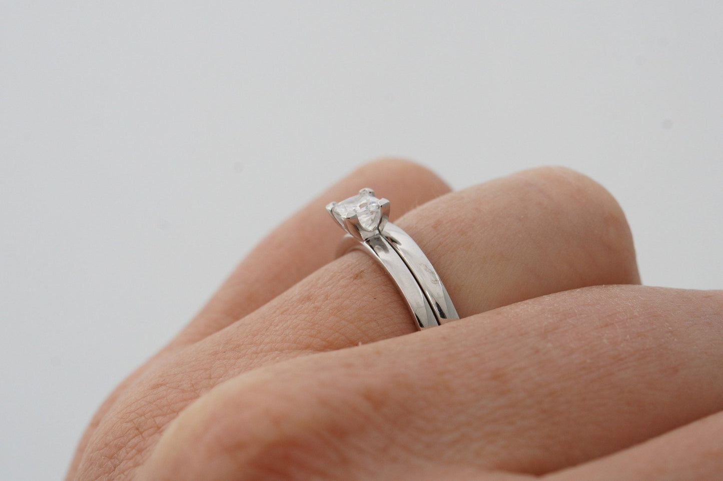 Platin Verlobungsring (950) | quadratischer Brillant - Goldschmiede Miret