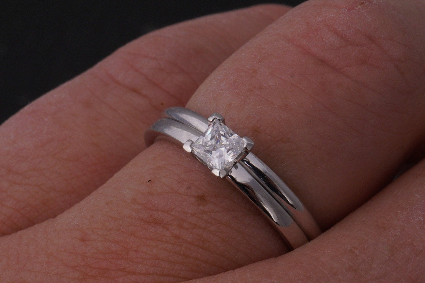 Platin Verlobungsring (950) | quadratischer Brillant - Goldschmiede Miret