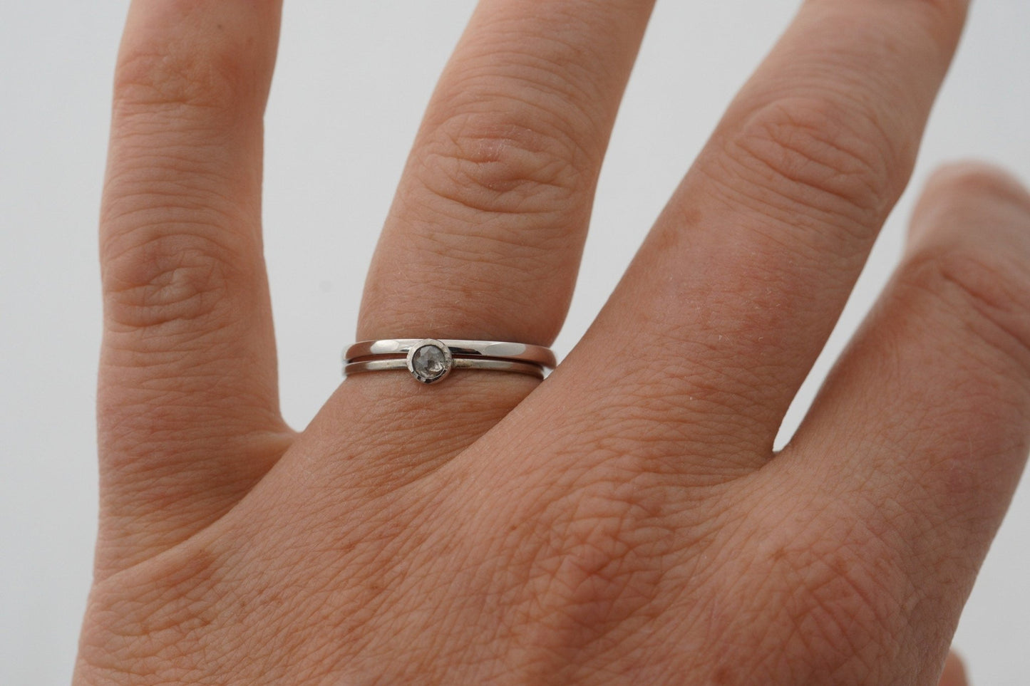 Platin Vorsteckring (950) | Stapelring | Diamantrose - Goldschmiede Miret