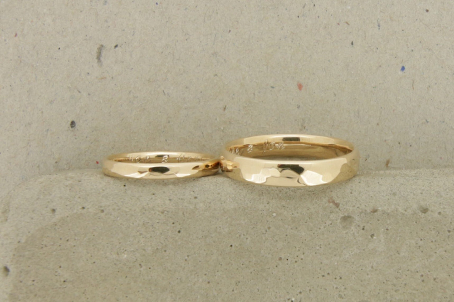 Roségold Eheringe (333/585/750) | gehämmert | Hammerschlag | oval, rund, abgerundet, gewölbt - Goldschmiede Miret