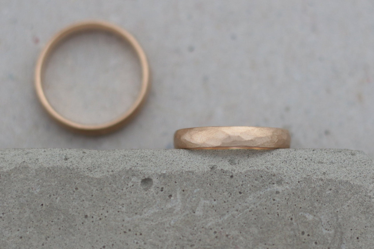 Roségold Eheringe (333/585/750) | gehämmert, oval ,rund, abgerundet, gewölbt - Goldschmiede Miret