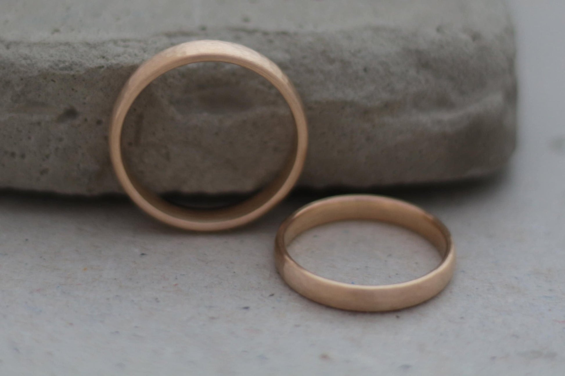 Roségold Eheringe (333/585/750) | gehämmert, oval, rund, abgerundet, gewölbt - Goldschmiede Miret