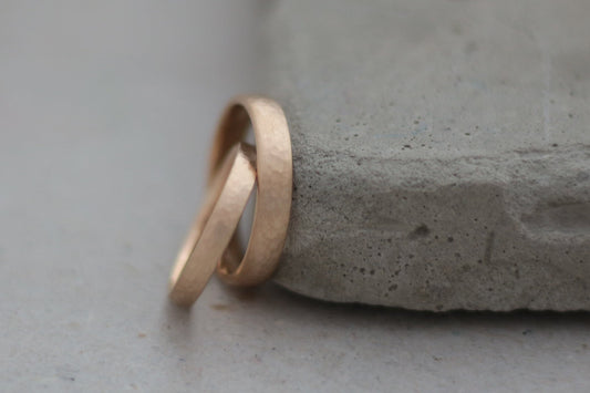 Roségold Eheringe (333/585/750) | gehämmert, oval, rund, abgerundet, gewölbt - Goldschmiede Miret