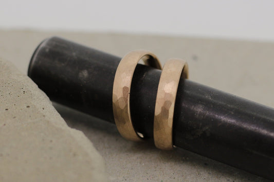 Roségold Eheringe (333/585/750) | gehämmert | oval, rund, abgerundet, gewölbt - Goldschmiede Miret