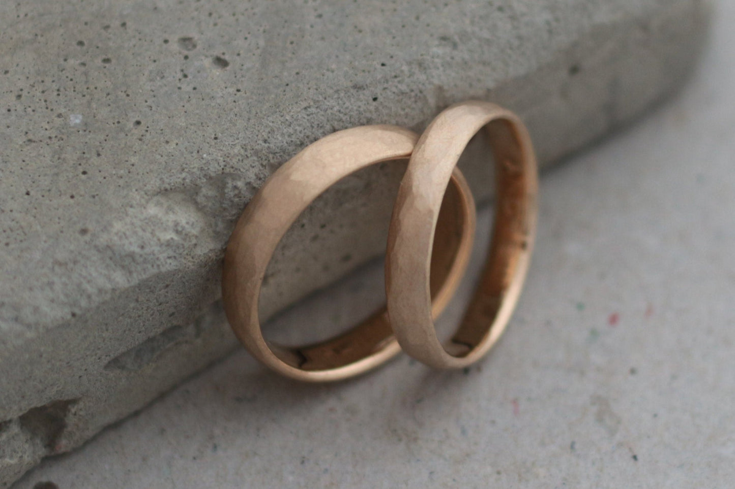 Roségold Eheringe (333/585/750) | gehämmert, oval ,rund, abgerundet, gewölbt - Goldschmiede Miret