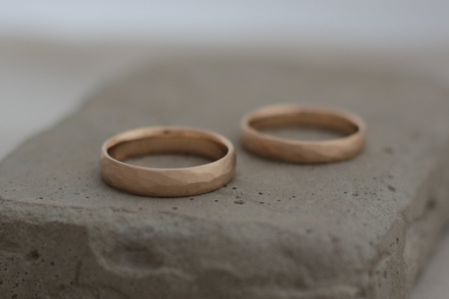 Roségold Eheringe (333/585/750) | gehämmert, oval ,rund, abgerundet, gewölbt - Goldschmiede Miret