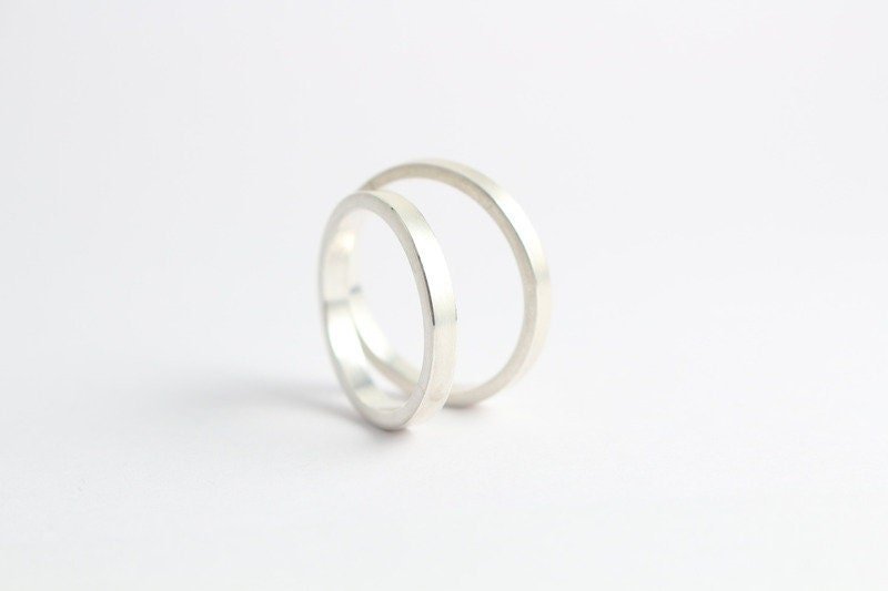 Silber Eheringe (925) | 3mm | gerade, massiv, matt, kantiges Profil - Goldschmiede Miret