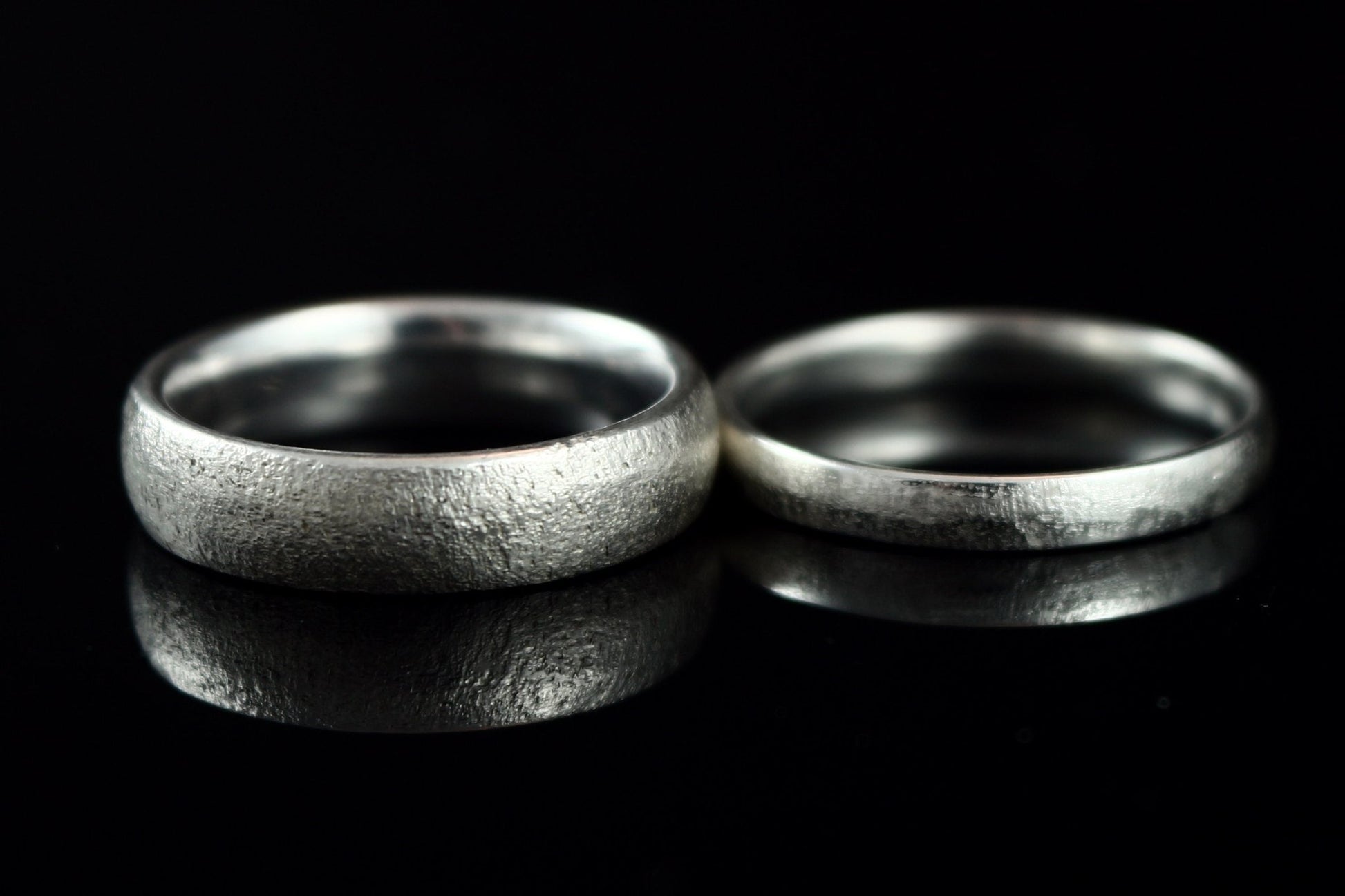 Silber Eheringe (925) | gefräste Oberfläche | Struktur - Goldschmiede Miret