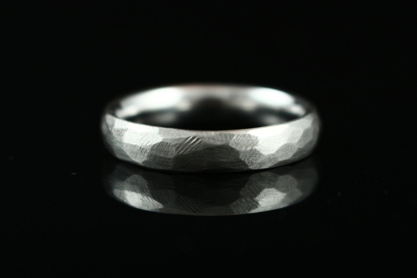 Silber Eheringe (925) | gehämmerter Oberfläche | 3 mm 4mm - Goldschmiede Miret