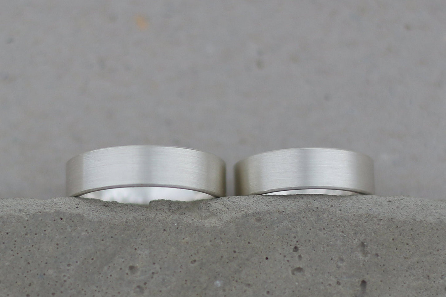 Silber Eheringe (925) | gerade, matt, breit | 6mm | kantig, schlicht - Goldschmiede Miret