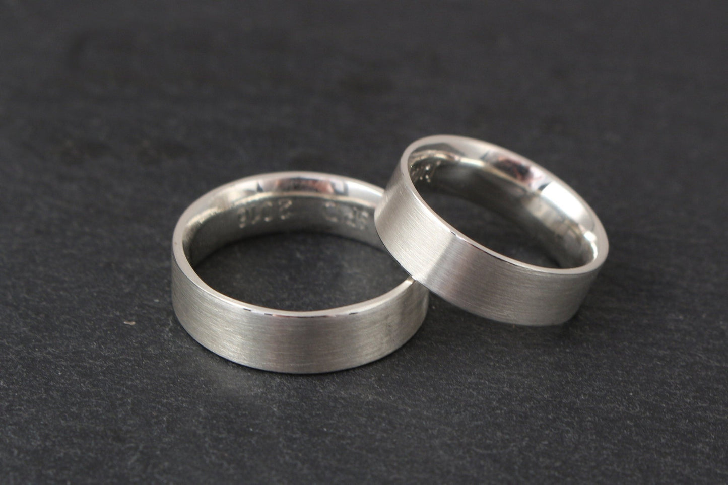 Silber Eheringe (925) | gerade, matt, breit | 6mm | kantig, schlicht - Goldschmiede Miret