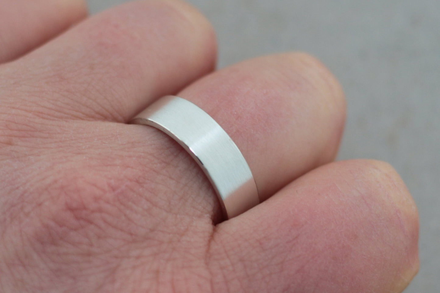 Silber Eheringe (925) | mit Brillant und Vorsteckring | breit, gerade, schlicht, kantig - Goldschmiede Miret