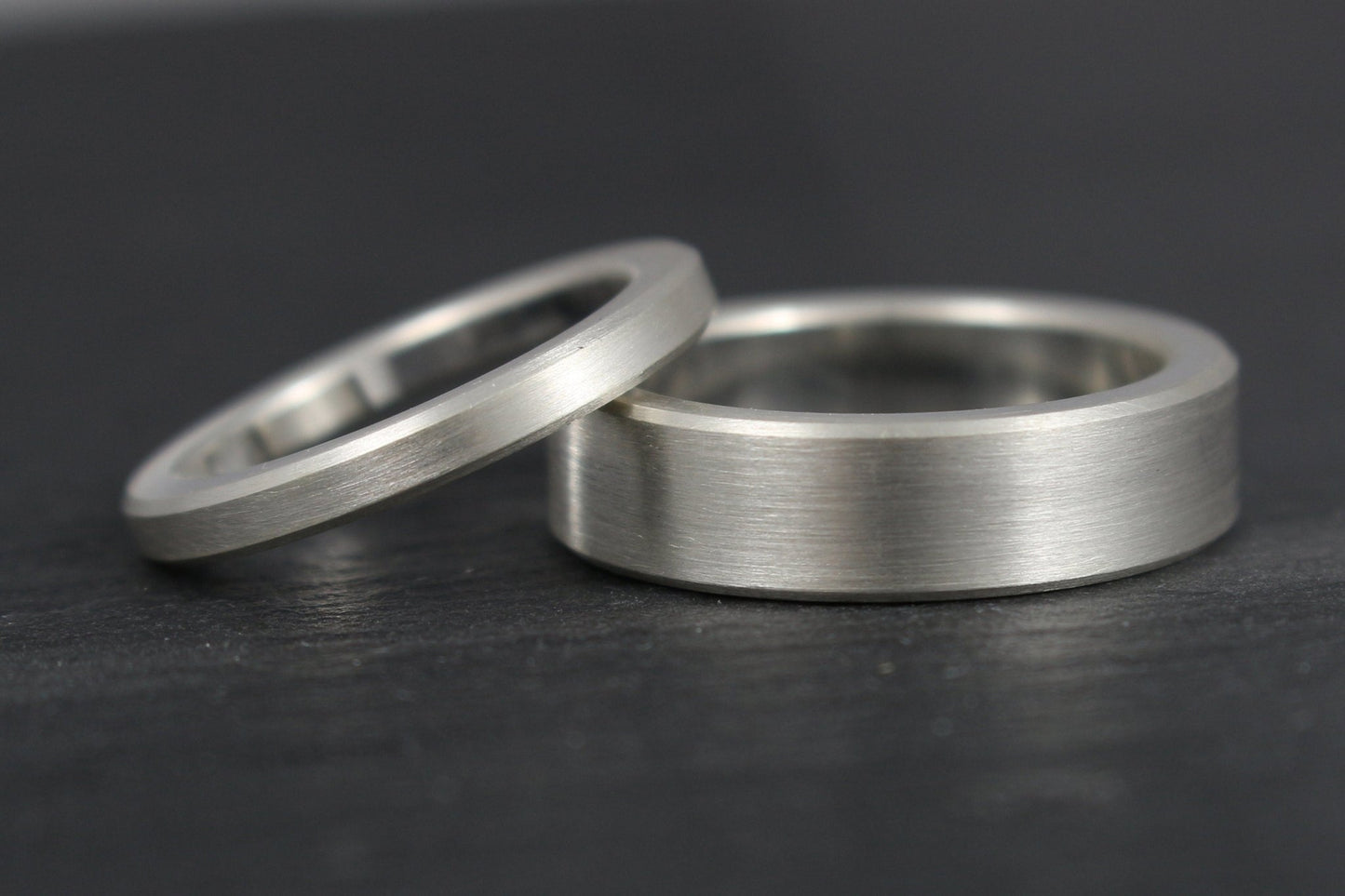 Silber Eheringe (925) | schmal, breit, gerade, kantig, schlicht, geradlinig - Goldschmiede Miret