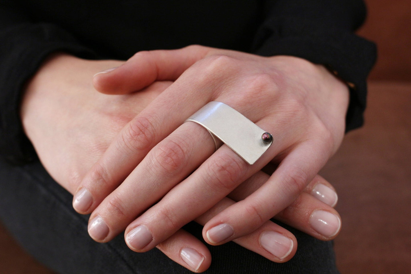 Silberringe (925) eingewickelte Perle - Goldschmiede Miret