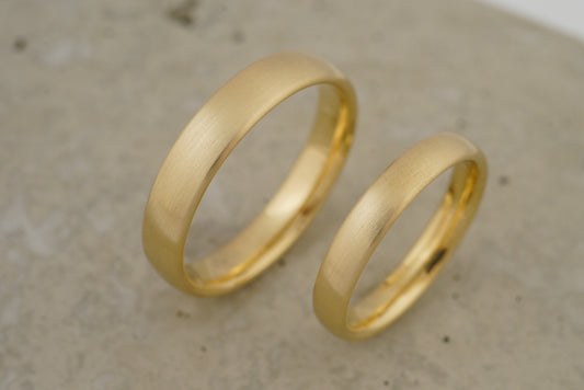 Gelbgold Eheringe, oval, schlicht (3,5/4,5mm)