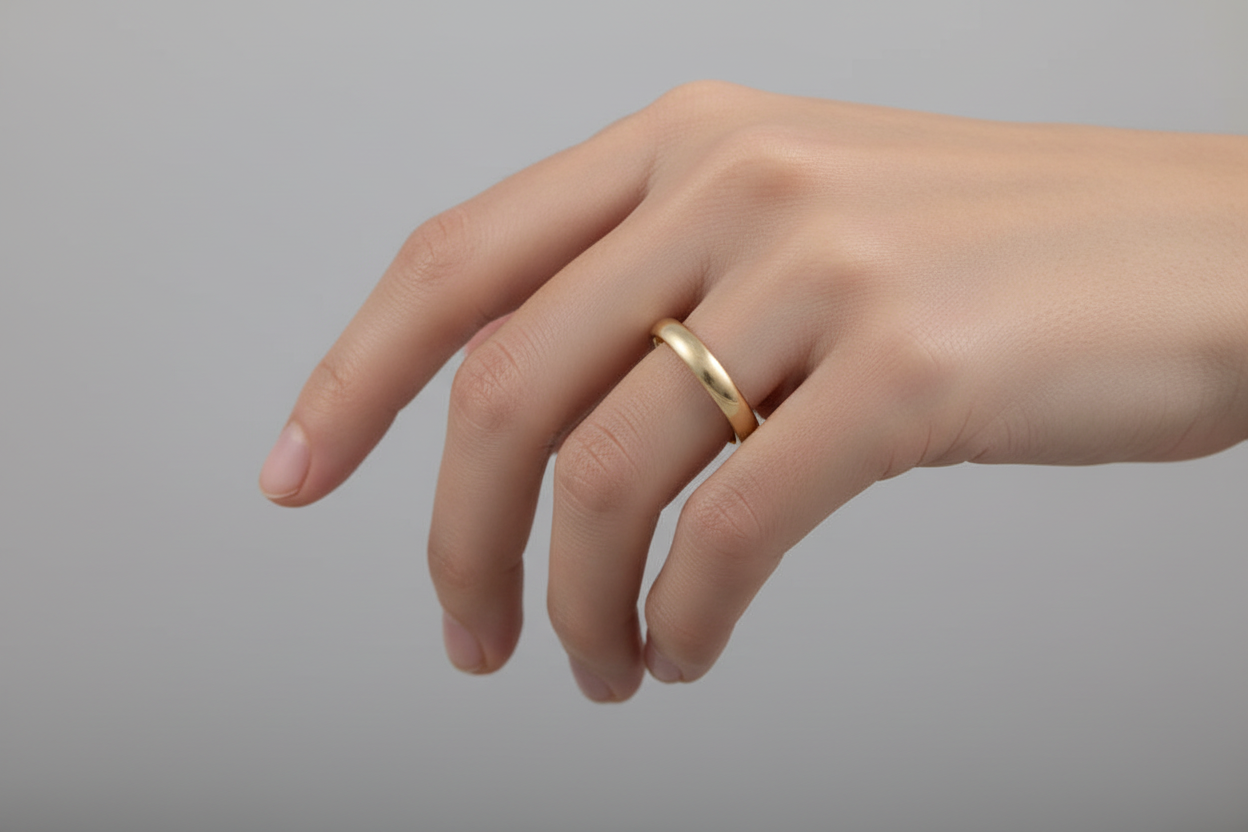 Klassische massive Eheringe aus nachhaltigem Gelbgold (3/5mm)