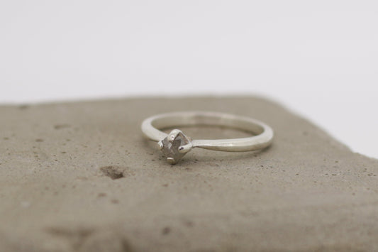 Verlobungsring Vorsteckring Silber Rosenschliff Diamant