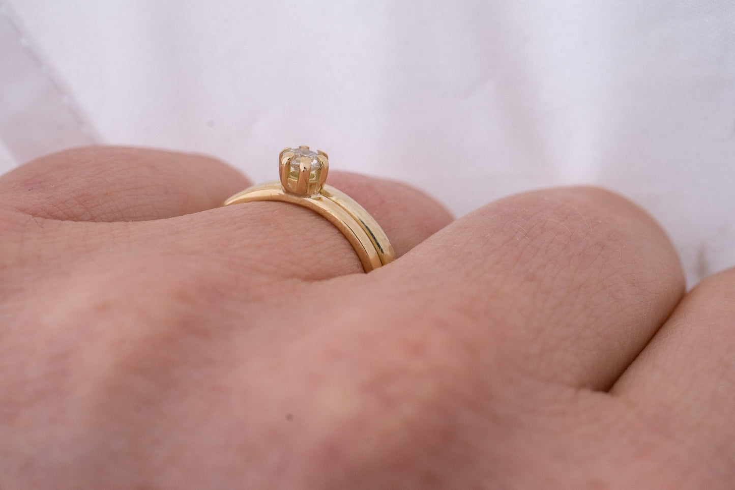 Verlobungsring aus 585 Gelbgold mit Krappenfassung - Goldschmiede Miret