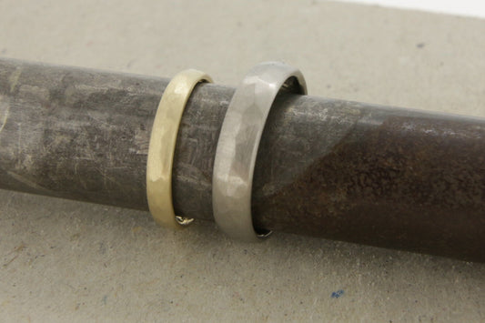 Gelbgold (585) und Platin (500) Eheringe | zweifarbig - Goldschmiede Miret