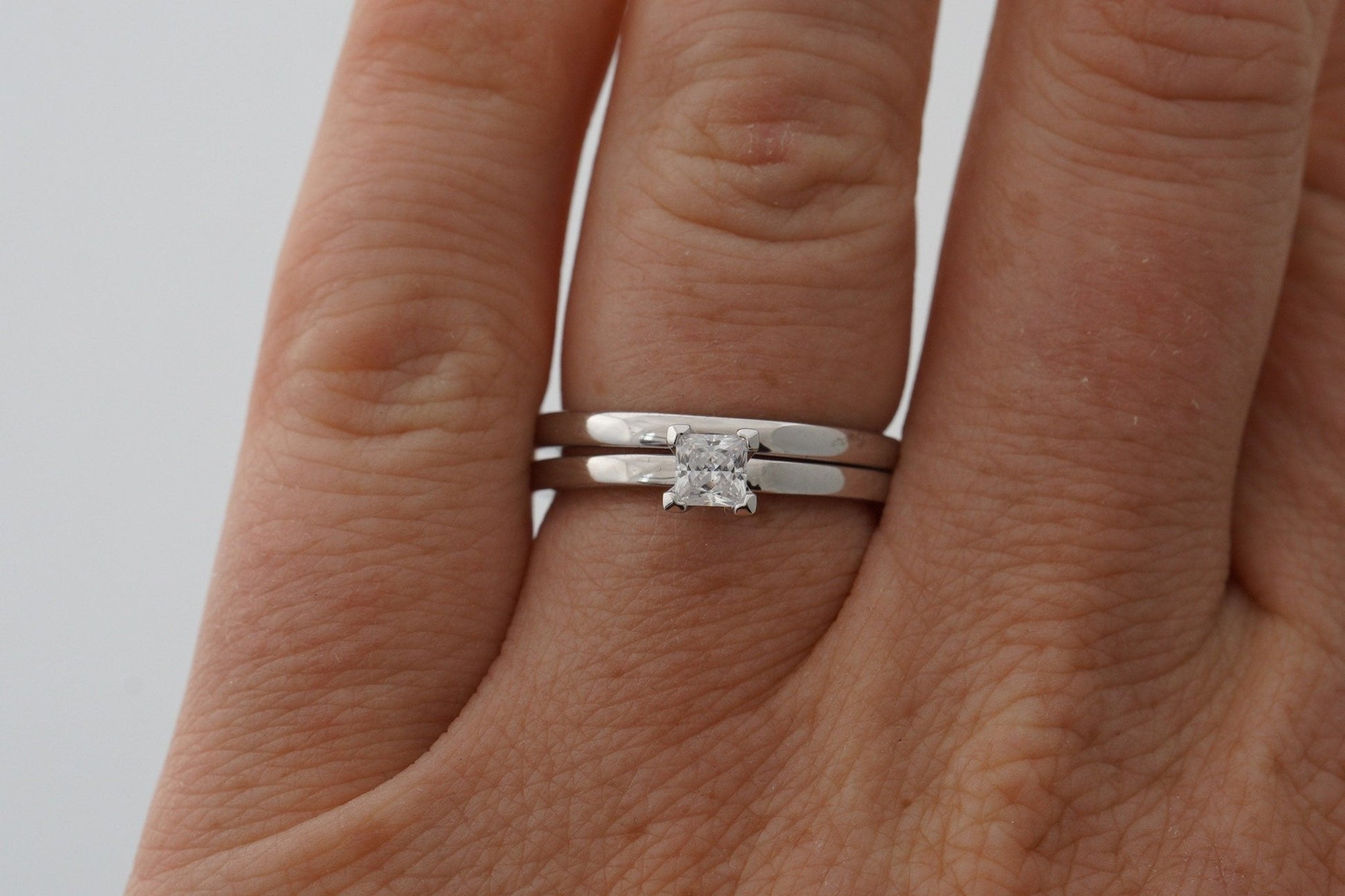 Platin Verlobungsring (950) | quadratischer Brillant - Goldschmiede Miret