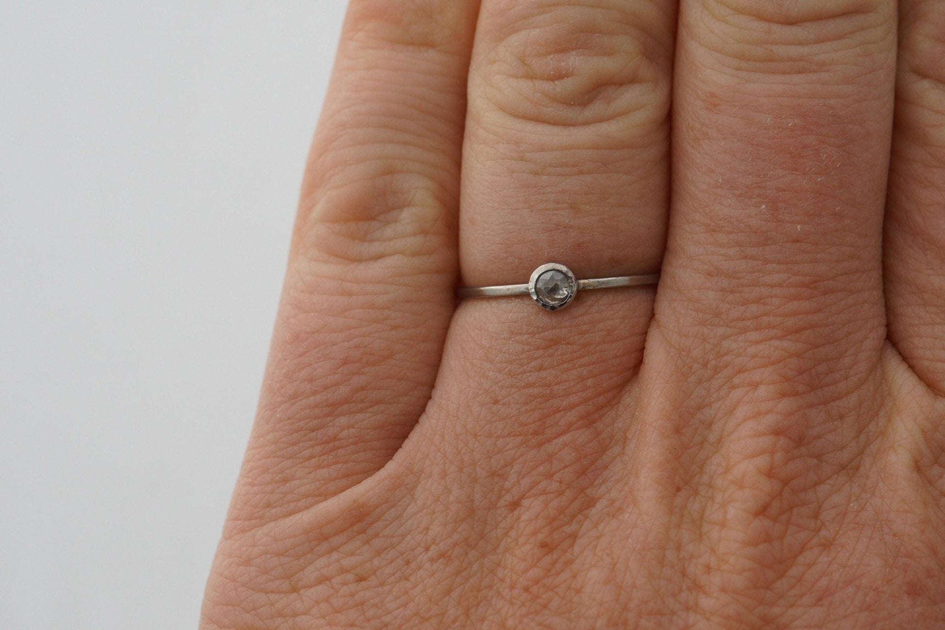 Platin Vorsteckring (950) | Stapelring | Diamantrose - Goldschmiede Miret