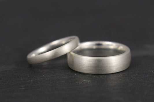 Silber Eheringe (925) | 3 mm und 6 mm | oval, gerundet, schmal, und breit, matt - Goldschmiede Miret