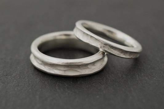 Silber Eheringe (925) | außergewöhnlich Trauringe | schlicht, organisch - Goldschmiede Miret