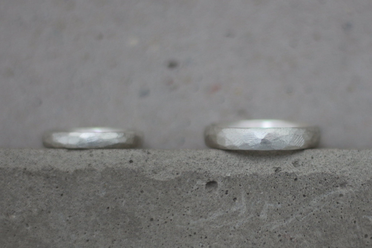 Silber Eheringe (925) | gehämmerter Oberfläche | 3 mm 4mm - Goldschmiede Miret