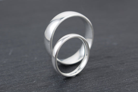 Silber Eheringe (925) | oval ,klassisch, gewölbt, breit - Goldschmiede Miret