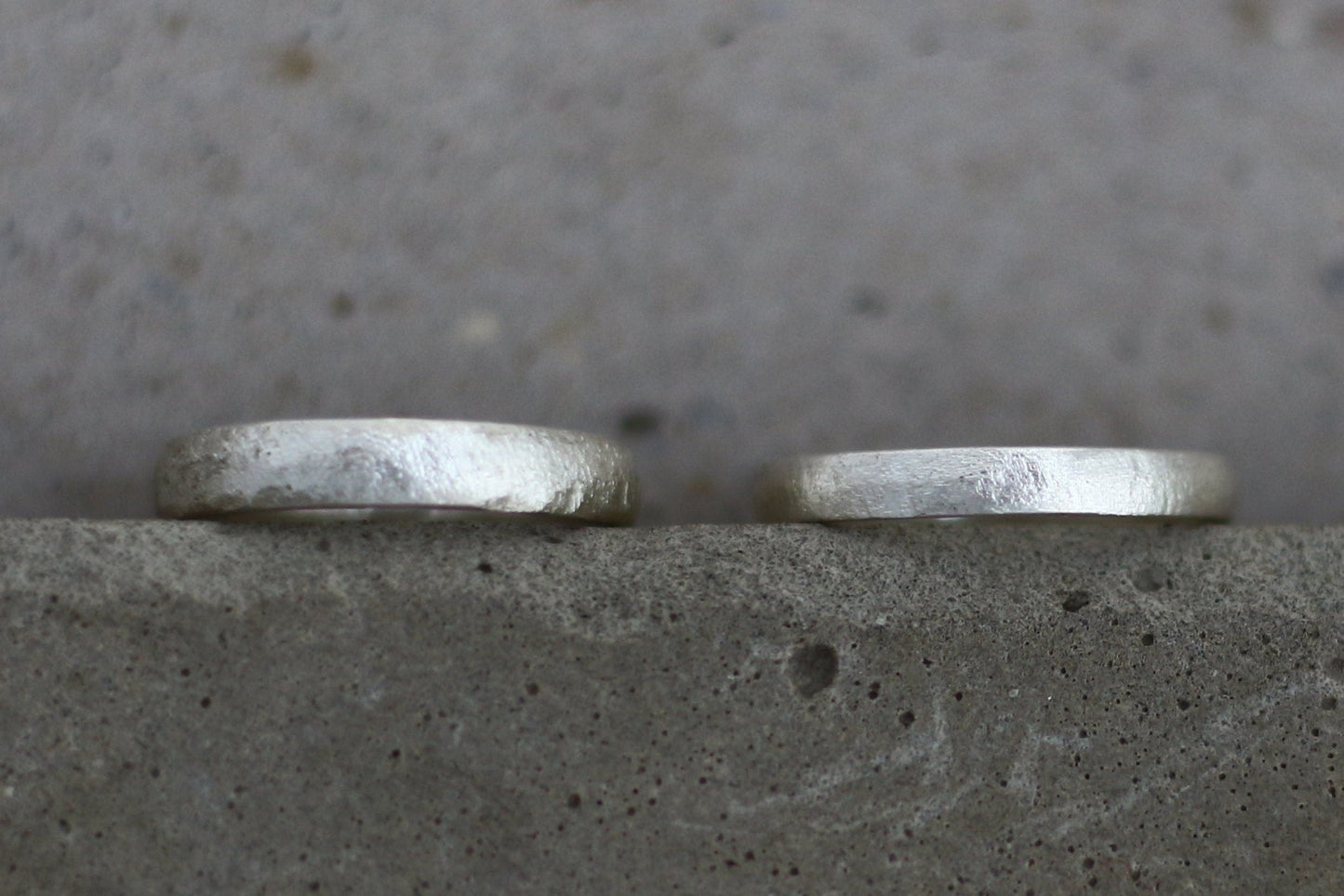 Silber Eheringe (925) | strukturierter Oberfläche | 3 mm 4 mm - Goldschmiede Miret