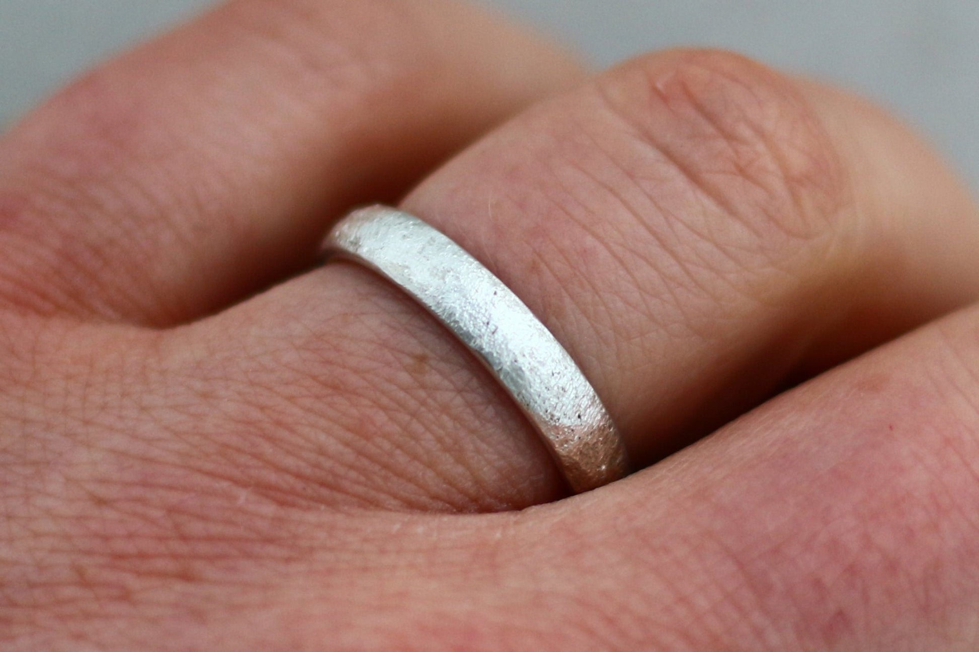 Silber Eheringe (925) | strukturierter Oberfläche | 3 mm 4 mm - Goldschmiede Miret