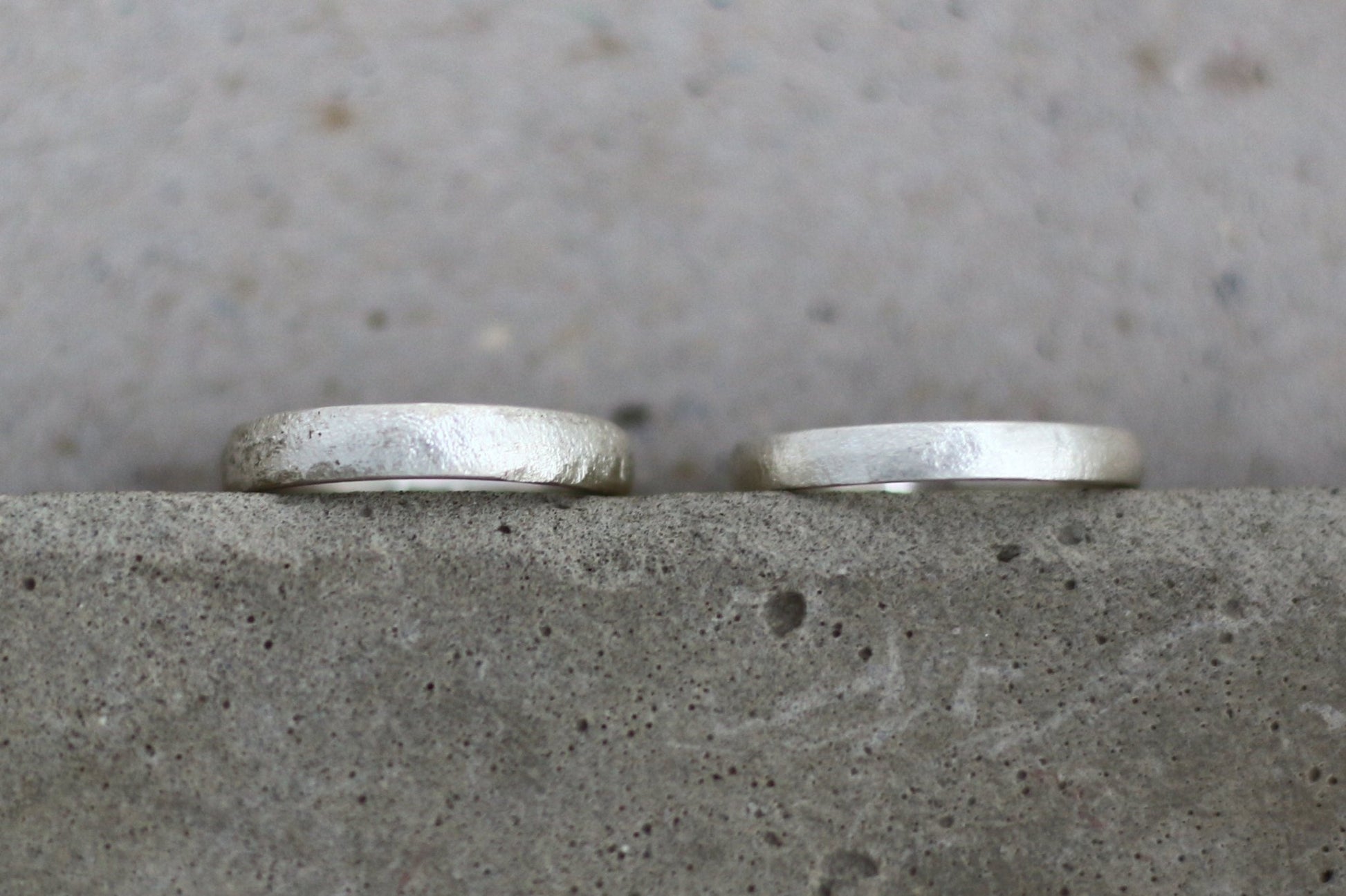 Silber Eheringe (925) | strukturierter Oberfläche | 3 mm 4 mm - Goldschmiede Miret